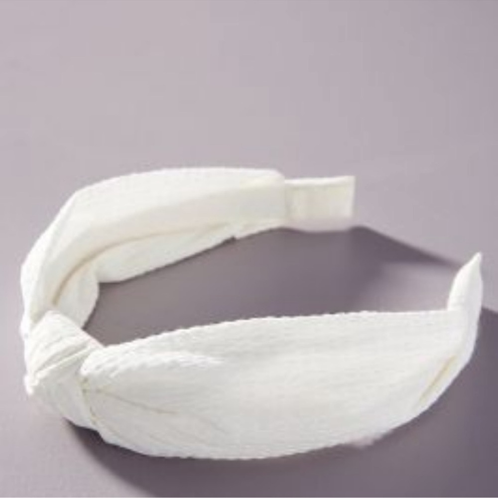 White Seersucker Headband